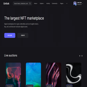 Unitok – NFT Marketplace HTML Template